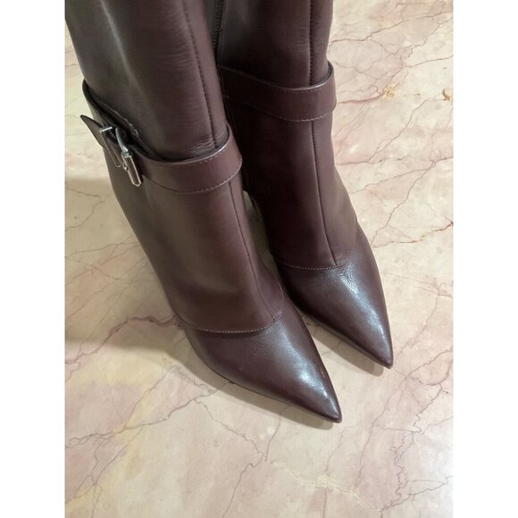 Schutz Jorian Up Boots in Dark Chocolate 5 with Box Womens leather Knee High - Picture 7 of 14